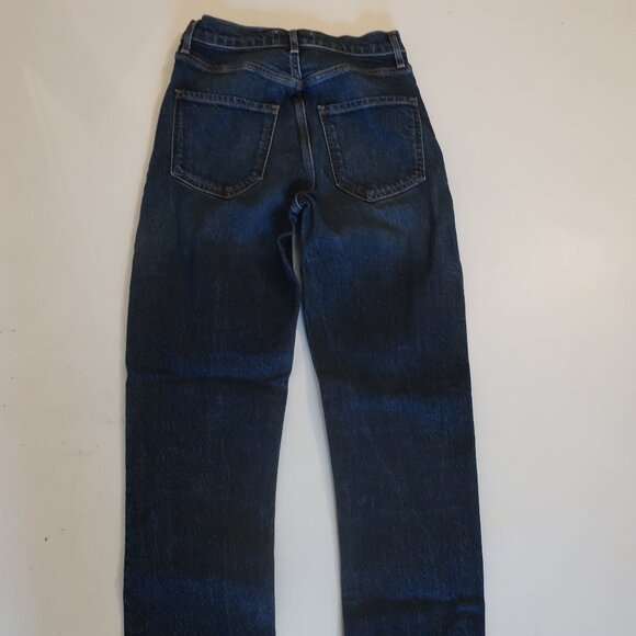 Womens Agolde Riley Long Blue Dark Wash Style A9090B-1255 Button-Fly Jeans 23 * - Picture 8 of 13